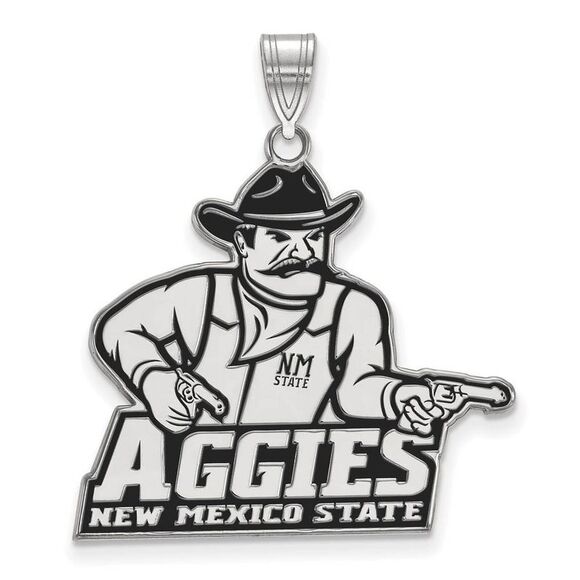 Sterling Silver New Mexico State XL Enamel Pendant
